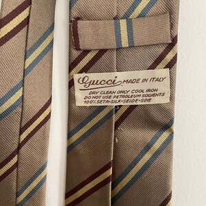 Gucci Brown Striped Silk Tie